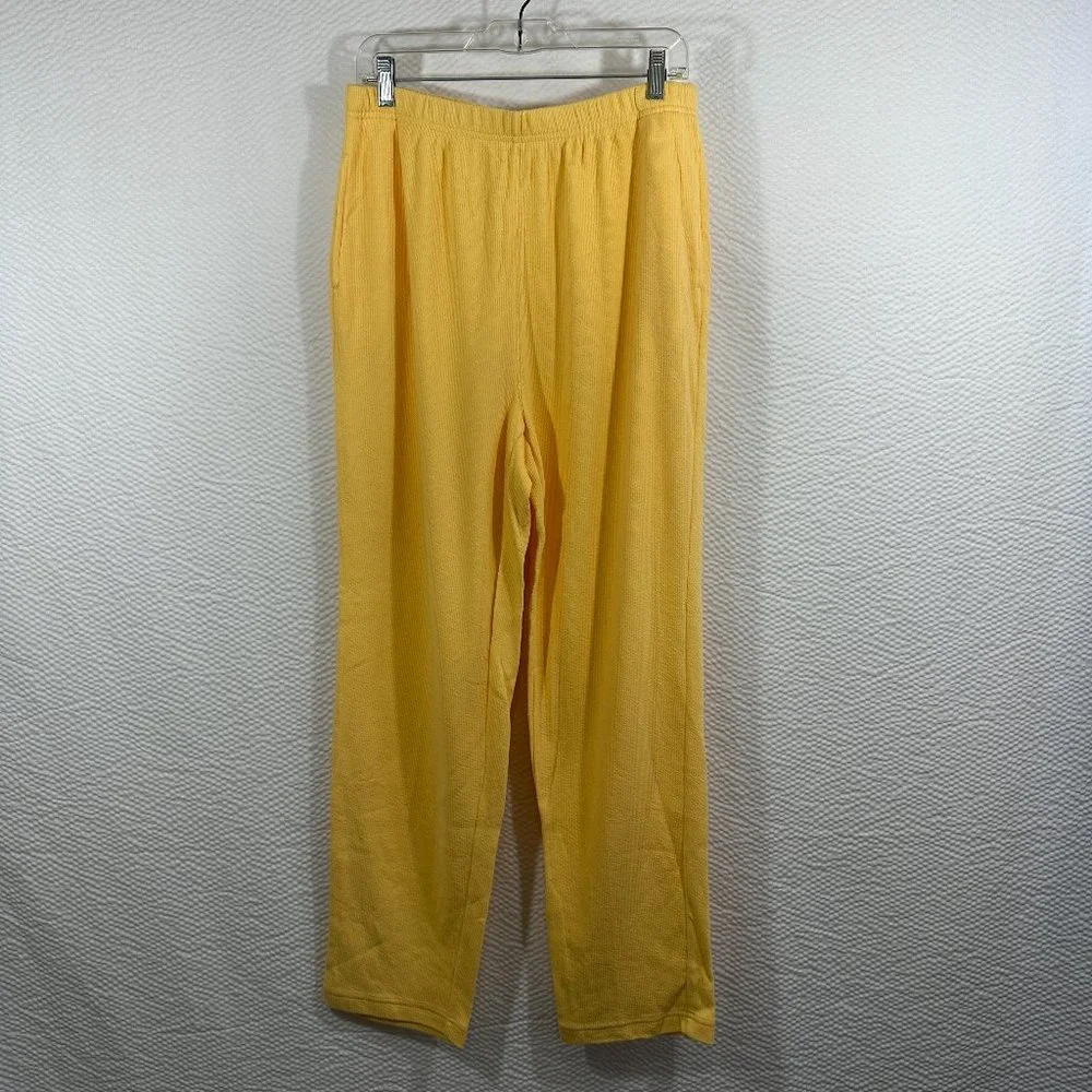 Draper's & Damon's Stretch ribbed Yellow pull on Pants side seam pockets - Picture 1 of 5